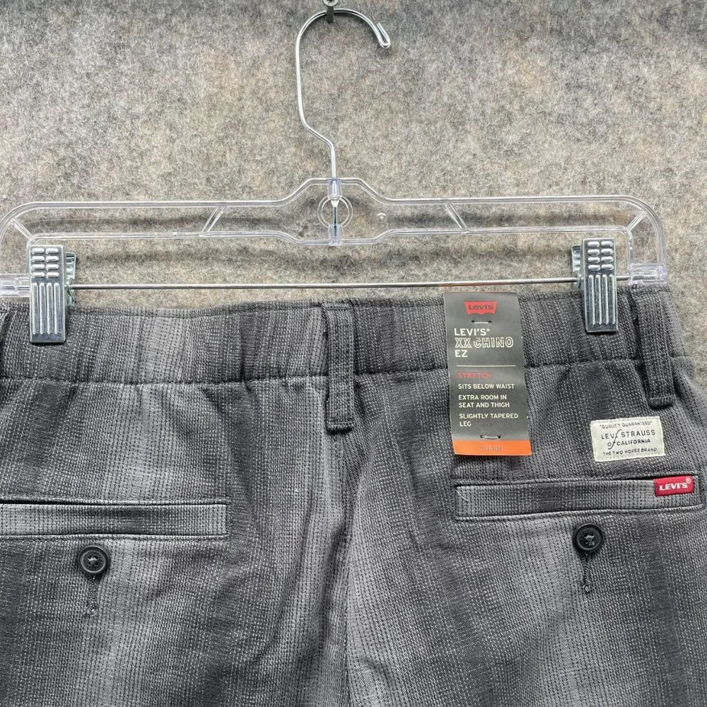 Levis XX Chino Pants Men Small Gray EZ Pants Outdoors Stretch Fit Plaid Straight - Picture 10 of 12
